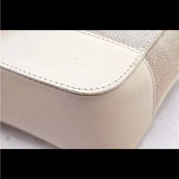 Used Gucci Leather Trimmed Logo Bag Handbag EUC - Picture 10 of 13